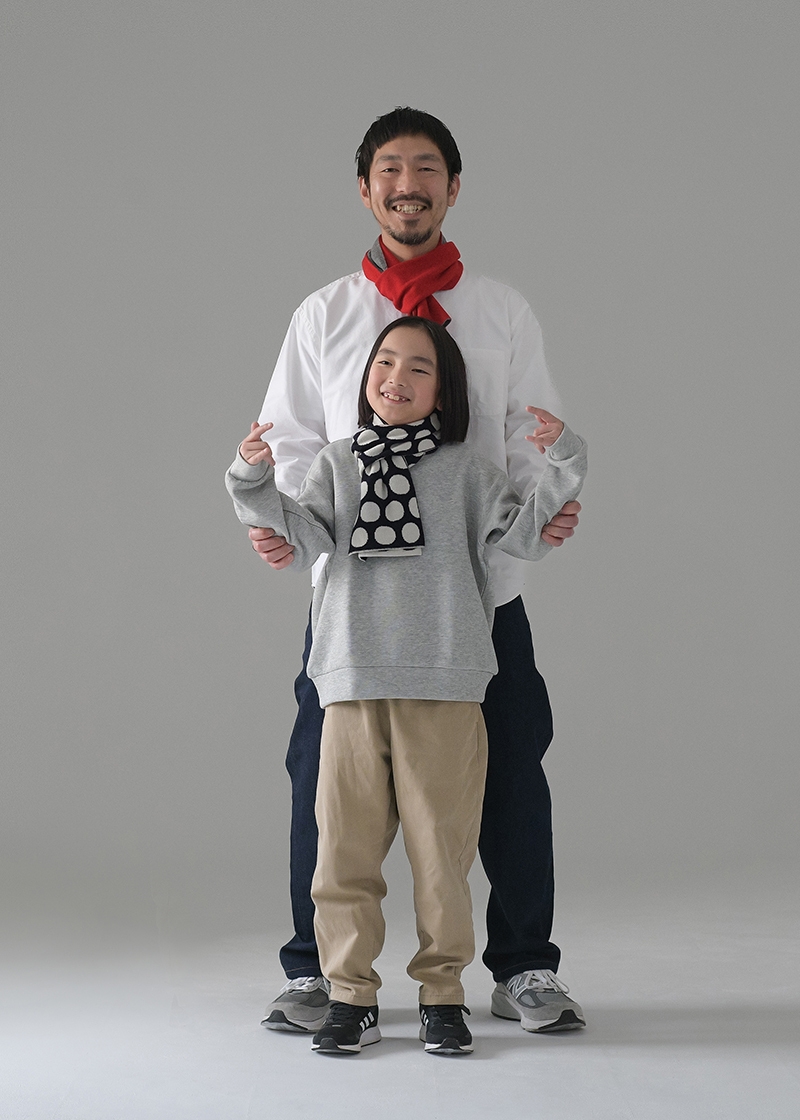 小ぶりのマフラーで親子でも!