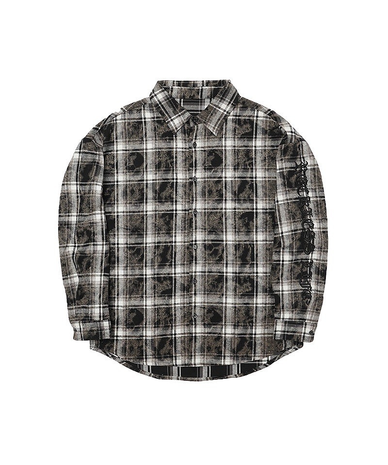 Faint Embroidery Plaid Shirt