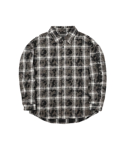 Faint Embroidery Plaid Shirt