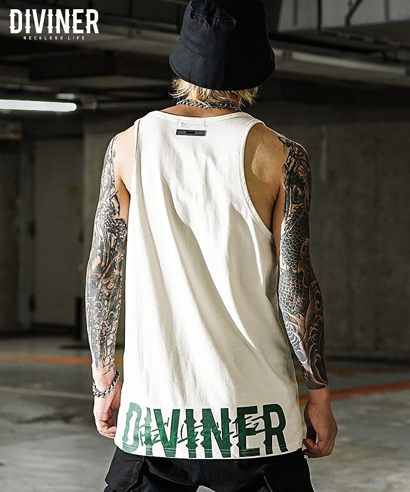 HemLogo Tanktop(オフホワイト/グリーン)