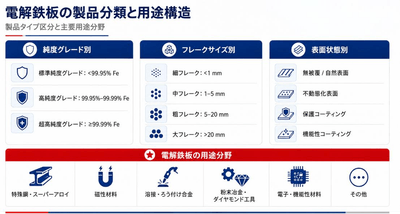 図：電解鉄板の製品分類と用途構造