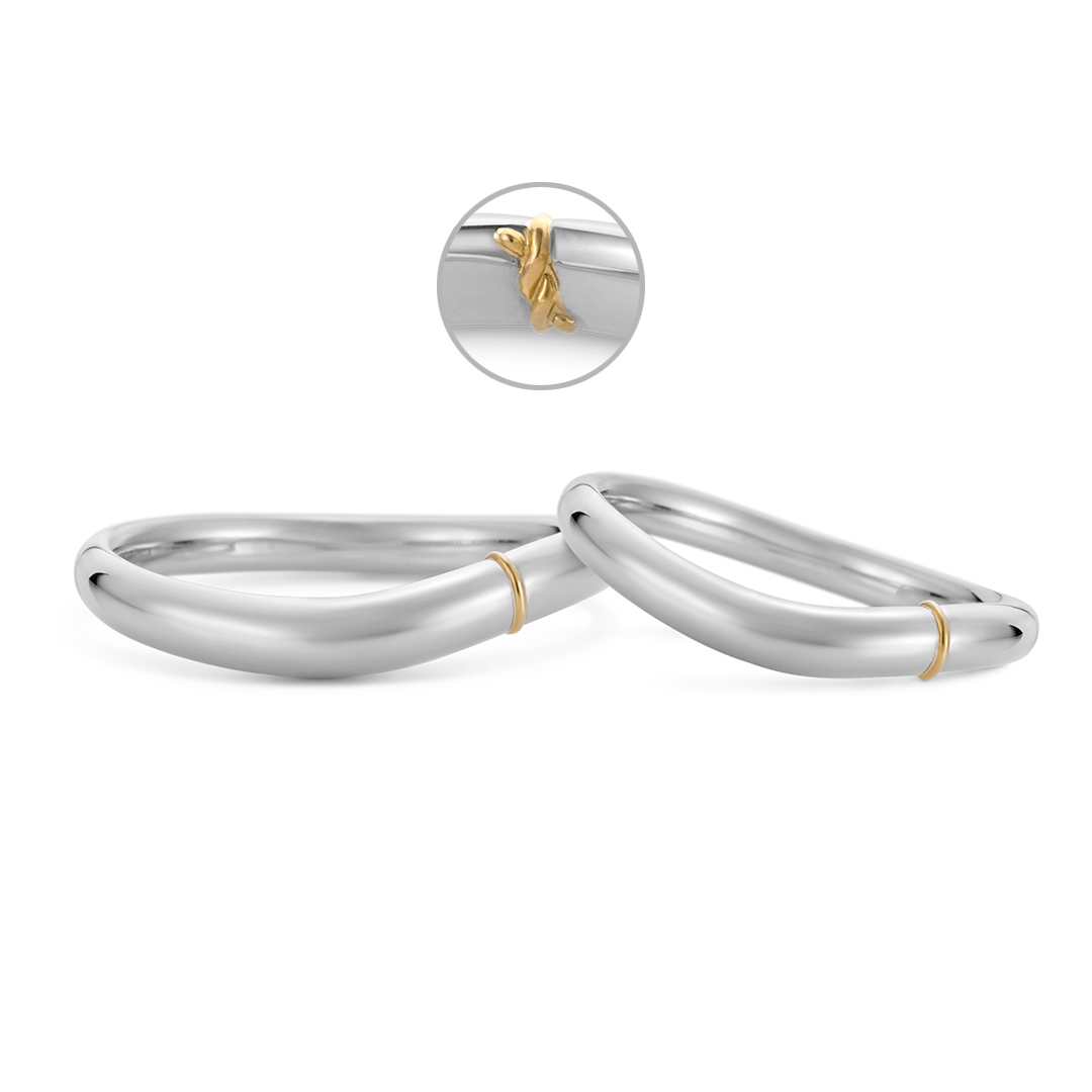 “結び”のセレモニー付き結婚指輪『Junshi MUSUBI -純糸結び-』ウェーブライン ケイウノ ブライダルから3月26日(金)発売