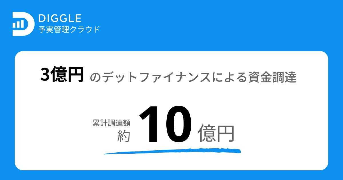 予実管理のクラウドサービスを提供するDIGGLE株式会社が資金調達を実施。累計調達額は約10億円に到達