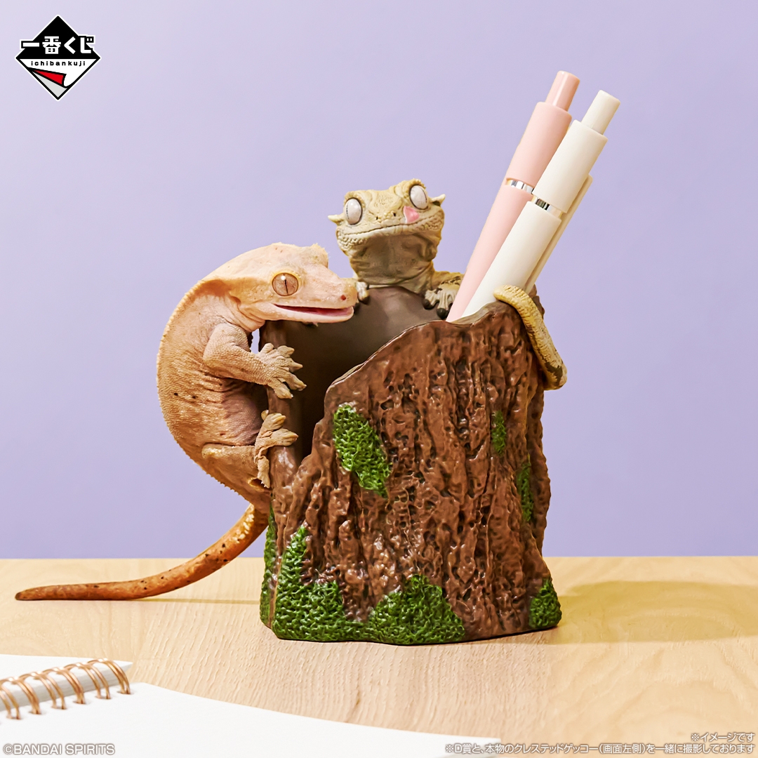 D賞:クレステッドゲッコーと止まり木小物入れ(イメージ1)