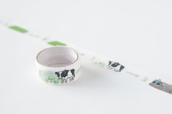 エンドレスに続く牧場エコサイクル 千本松牧場オリジナルマスキングテープ 430円