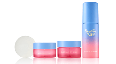 リニューアルした「スペリオルワンシリーズ」、左から保湿洗顔石鹸、保湿クリーム、導入美容液、保湿化粧水