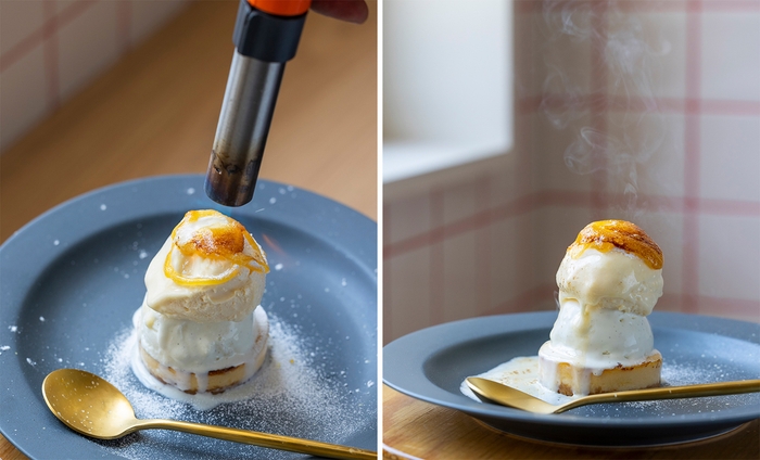 炙って仕上げる夏のひんやりチーズケーキ「ブリュレバスク」 750円(税込)