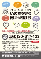 「いのちを守る何でも相談会(電話による相談)」　 令和3年3月29日までの毎週月曜日に開催