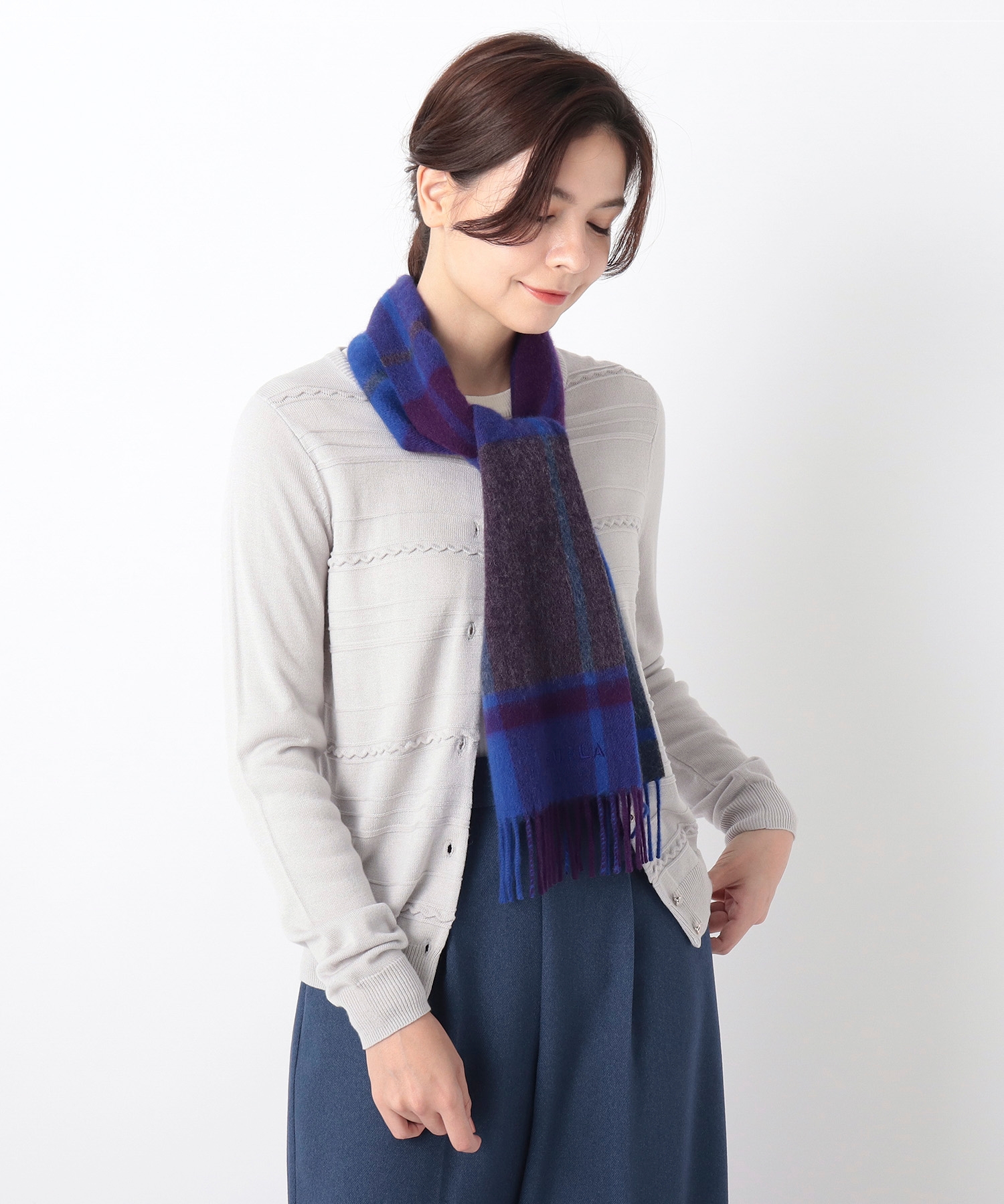 フルラカシミヤ100%プチマフラー24-135-46008