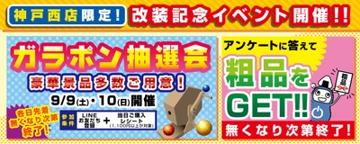 「豪華景品が当たるガラポン抽選会」や、簡単なアンケートにお答えいただいたお客様への粗品プレゼント