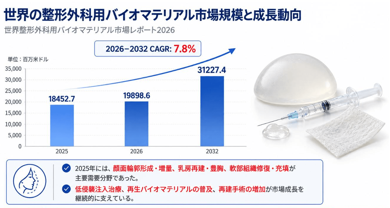 2026整形外科用バイオマテリアル市場規模マップ：シェア・動向・フレームワーク