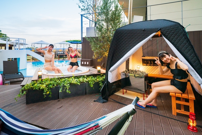 サウナとキッズプールの水風呂