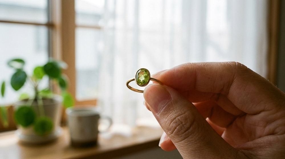 固い宝石の中に液体と動く気泡 GIAが「珍しい」と報告したペリドットの内包物を、おもいおが紹介