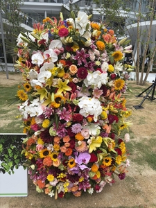 新たな門出を彩る約700本の花々。熊本の胡蝶蘭も会場を彩りました。