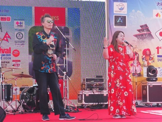 第1回ネパールフェスティバル関西2025にGOD&SIZUKUがゲスト出演。ネパール館テーマソング歌唱披露