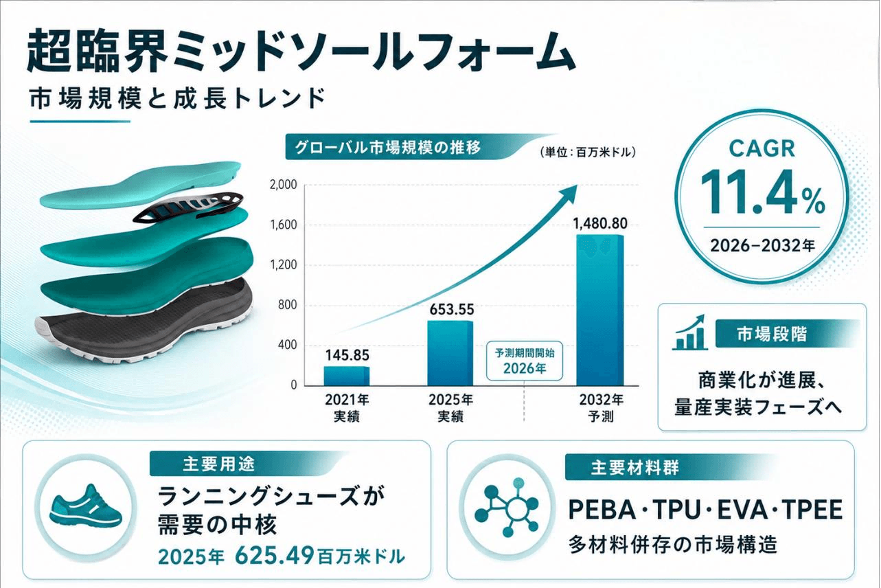 超臨界ミッドソールフォーム業界分析：市場分析フレームワーク＋主要プレイヤー別シェア