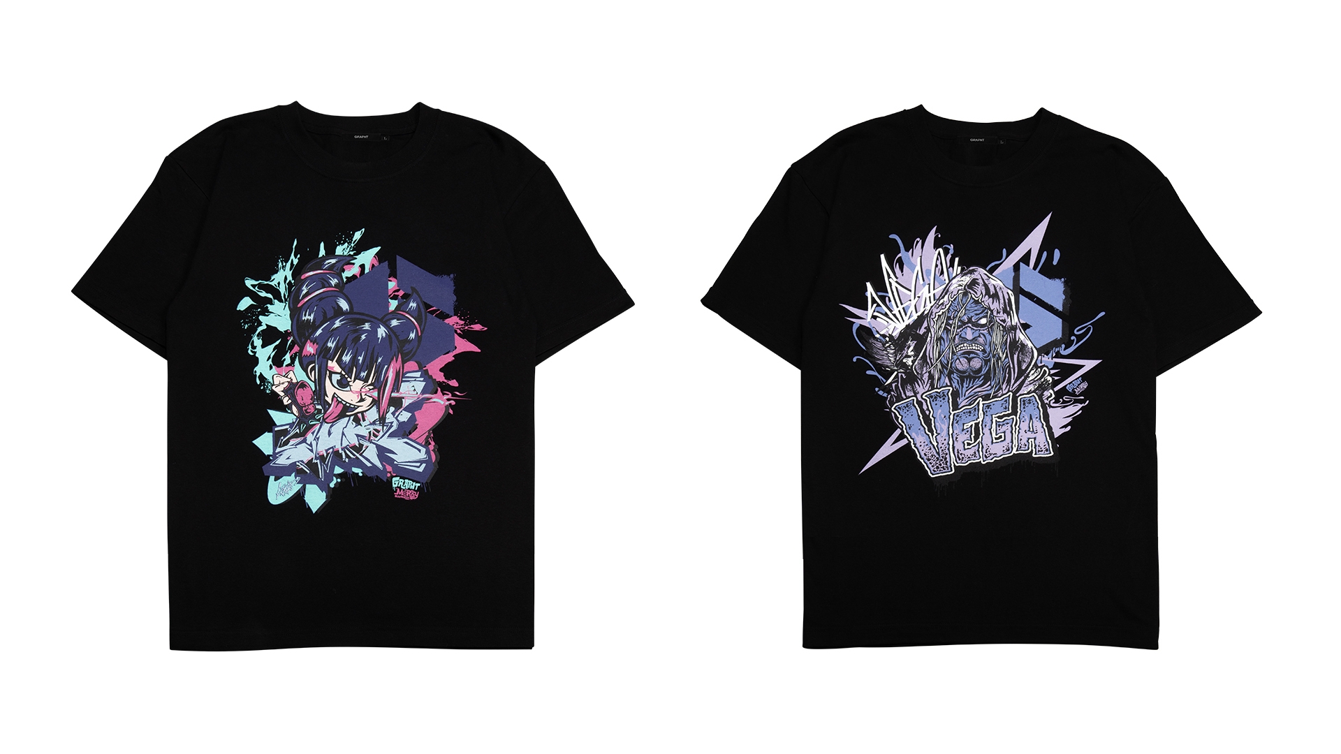 ストリートファイター パンクキャンバスアート コレクション Tシャツ(ジュリ、ベガ)