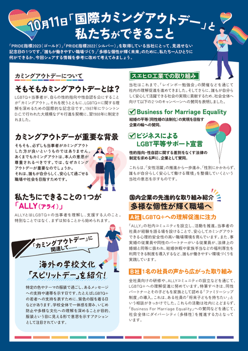 2025年10月号の社内報でカミングアウトデー・スピリットデーについて紹介