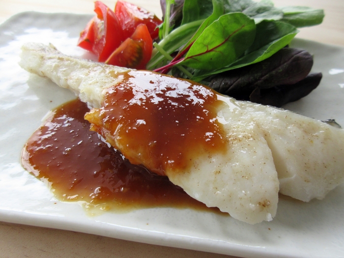 高千穂焦がしバター焼肉のたれ:白身魚のソテー