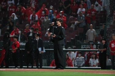 【手島章斗】故郷・広島マツダ スタジアムで堂々の国歌独唱 