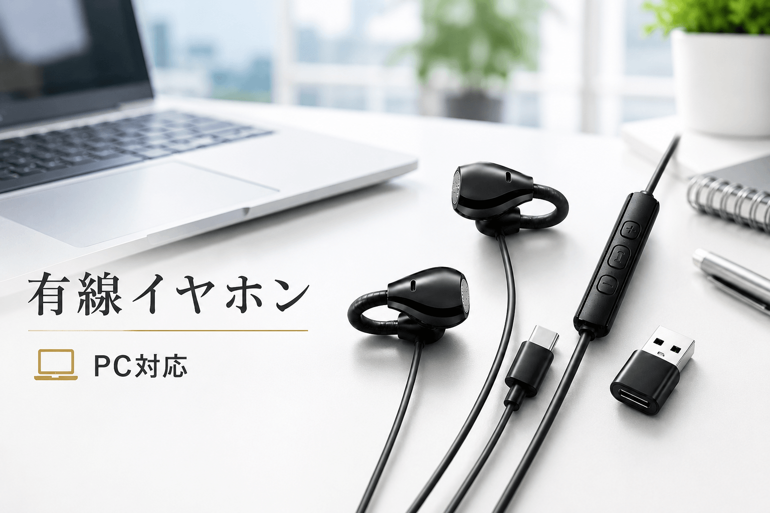 Z世代で広がる「有線イヤホン再注目」の流れに対応。USB Type-C対応イヤホンが登場！USB-A変換アダプター付きでスマホからパソコンまで幅広く活用可能