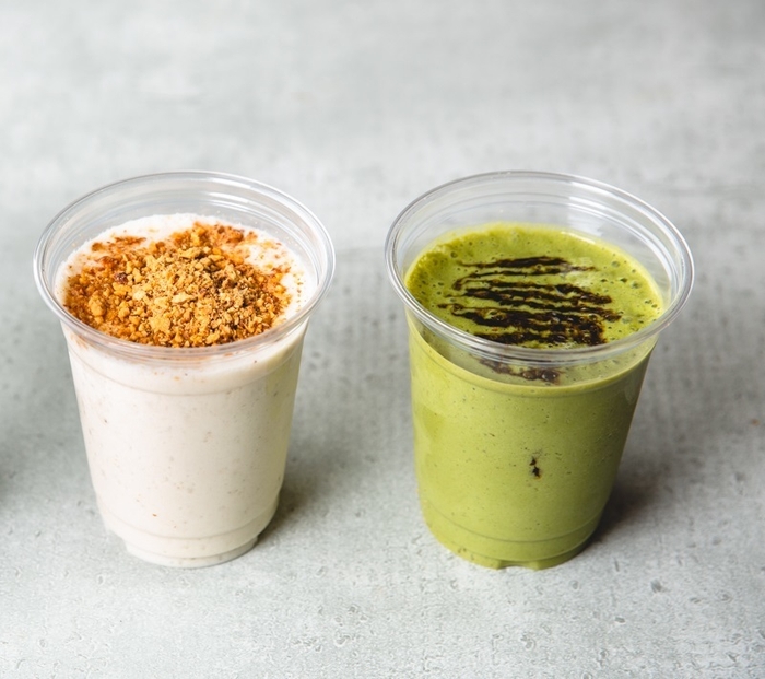 アーモンドバナナシェイク＆アーモンド抹茶シェイク(GOOD LIFE FACTORY)
