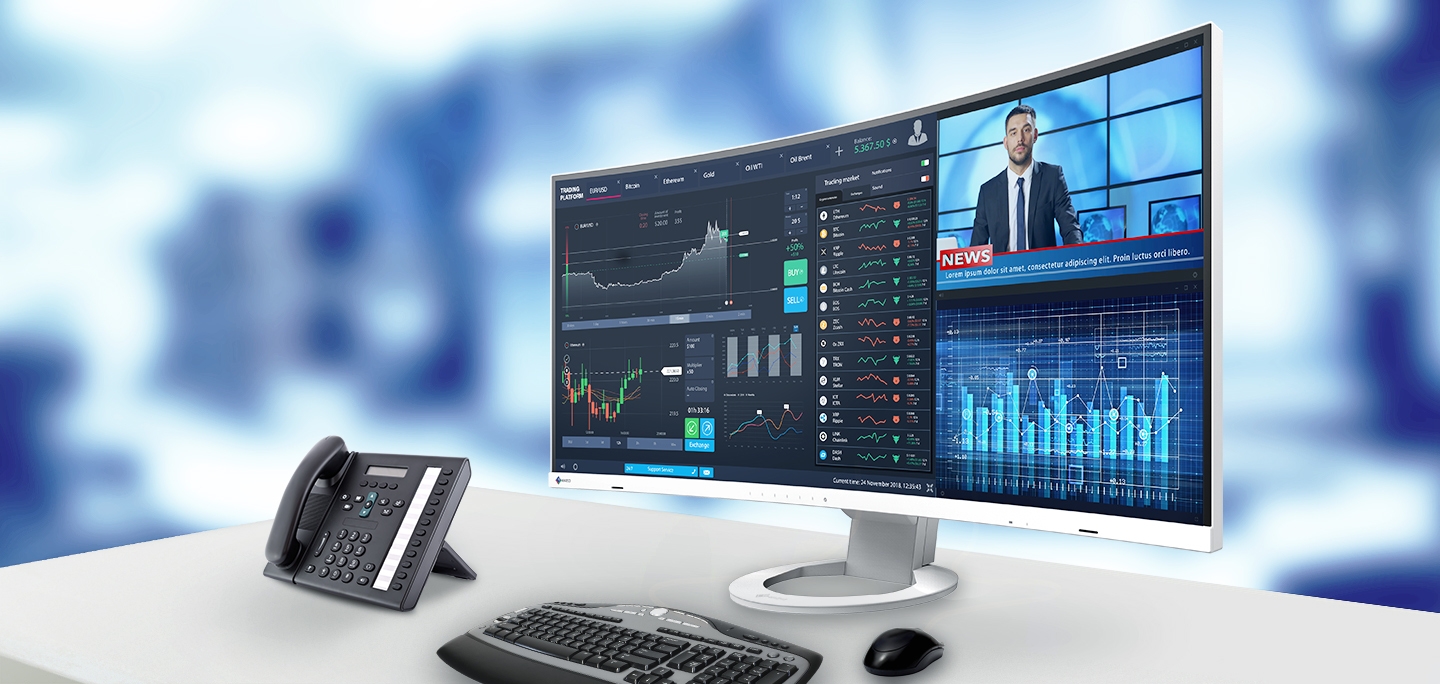 EIZO 湾曲大型モニター ホワイト EV3895-WT