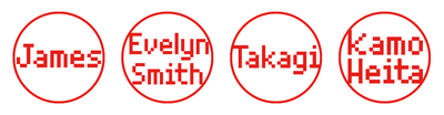 左から、James　/　Evelyn Smith　/　Takagi　/　Kamo Heita