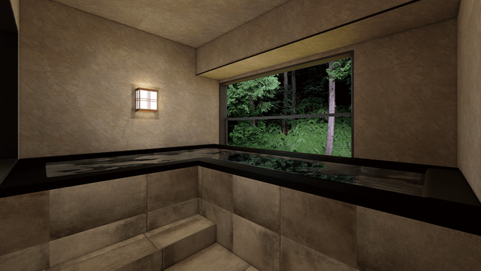 ロイヤルスイート:客室半露天風呂