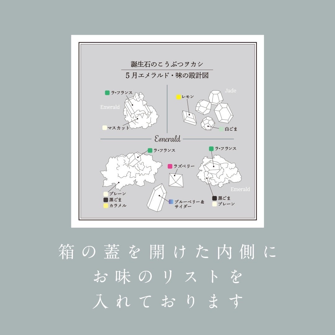 ワクワクして作品を楽しめるよう、箱には「味の設計図」が入っている
