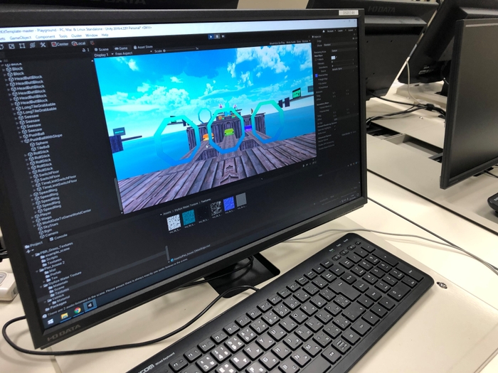 (Unityを使った制作風景)