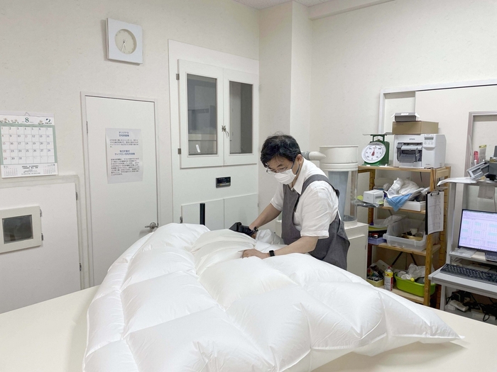 1点1点丁寧に仕立て上げられる寝具