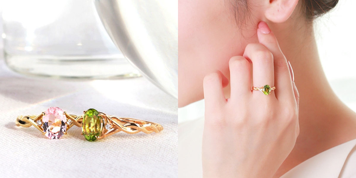 「ブレンダ」リング(ペリドット/モルガナイト)