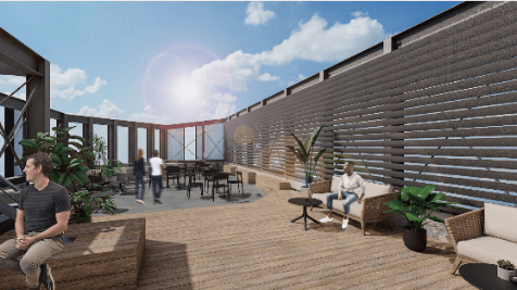 屋上リフレッシュスペース パース