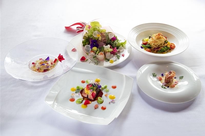 ▲のじまスコーラ2階 リストランテ・スコーラ 『花の彩りディナーコース Fiore ~フィオーレ~』