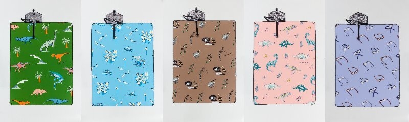 左から:恐竜とふくい/ふくいと海/そばとふくい/恐竜とフルーツ/めがねとふくい