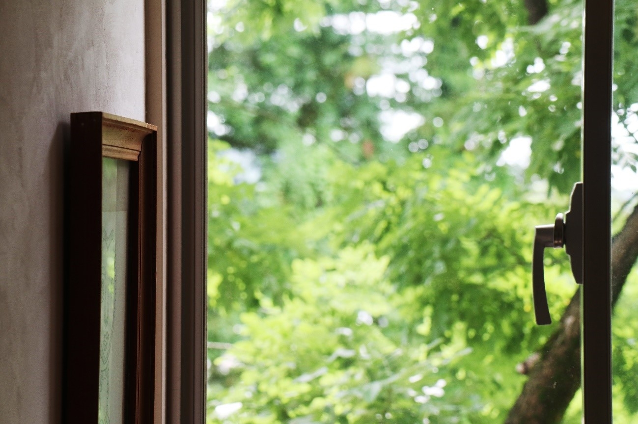 ピカピカに光る窓から見る風景(Photo by asako)