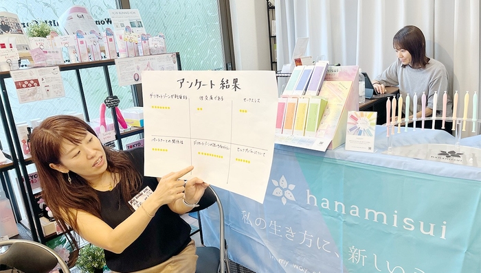 9月26日に開催された「おとな女性のためのフェムケア保健室」でアンケート結果を発表する宮前さんとスタッフの方