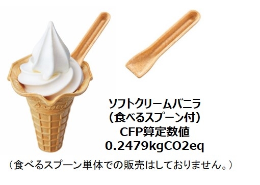 ソフトクリーム、CFP算定数値入り(画像はイメージです。)
