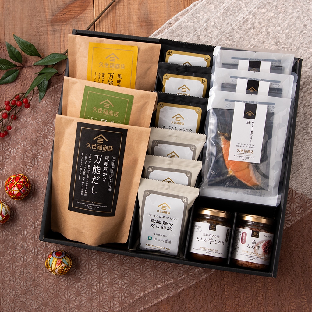 万能だし3種とだし雑炊とごはんのお供ギフト:10,000 円(税込・送料無料)