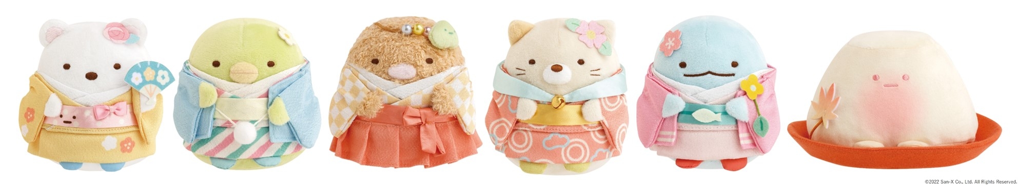 「東映太秦映画村×すみっコぐらし ぬいぐるみ(S)」各1,980円(税込み)(全6種) ※写真はイメージです