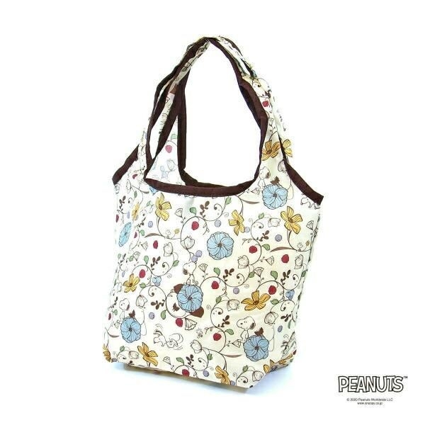 スヌーピーのシンプルな折りたたみエコバッグ