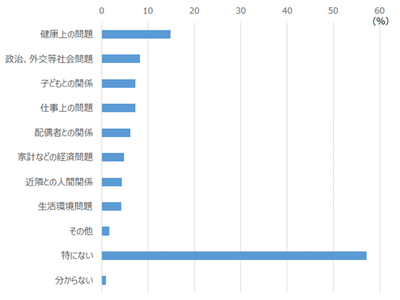 グラフ：高齢者が感じるストレスの原因（複数回答）