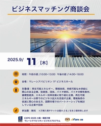 EXPO 2025 大阪・関西万博  マレーシアパビリオンビジネスプログラム 【22週目(9/8～9/12)　商談会・セミナーの開催】