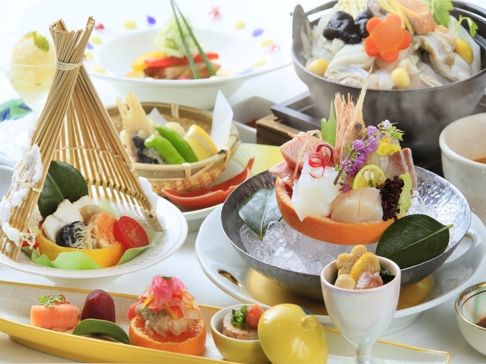 あん肝や唐揚げなど多彩なアンコウ会席 ※イメージ