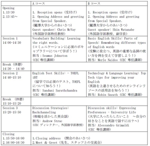 タイムスケジュール