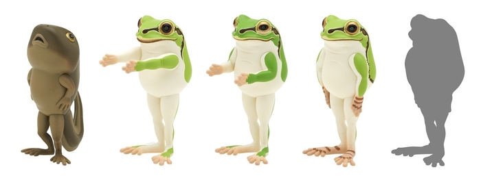 (左から)先頭、前ならえ、小さく前ならえ、気をつけ、シークレット