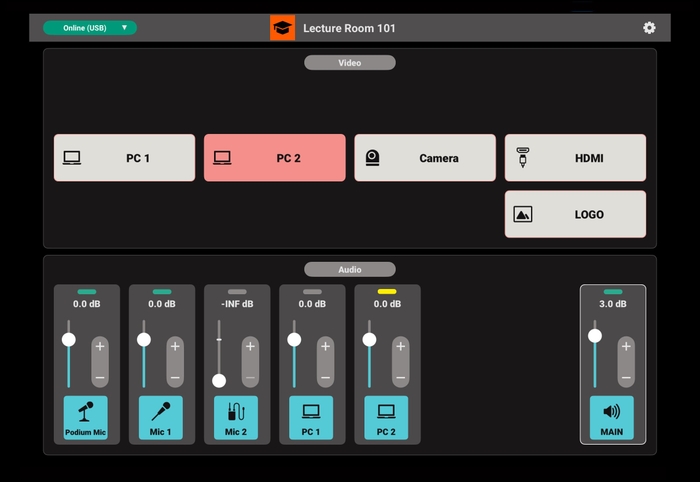 学校の教室での『VenuSet』操作画面イメージ