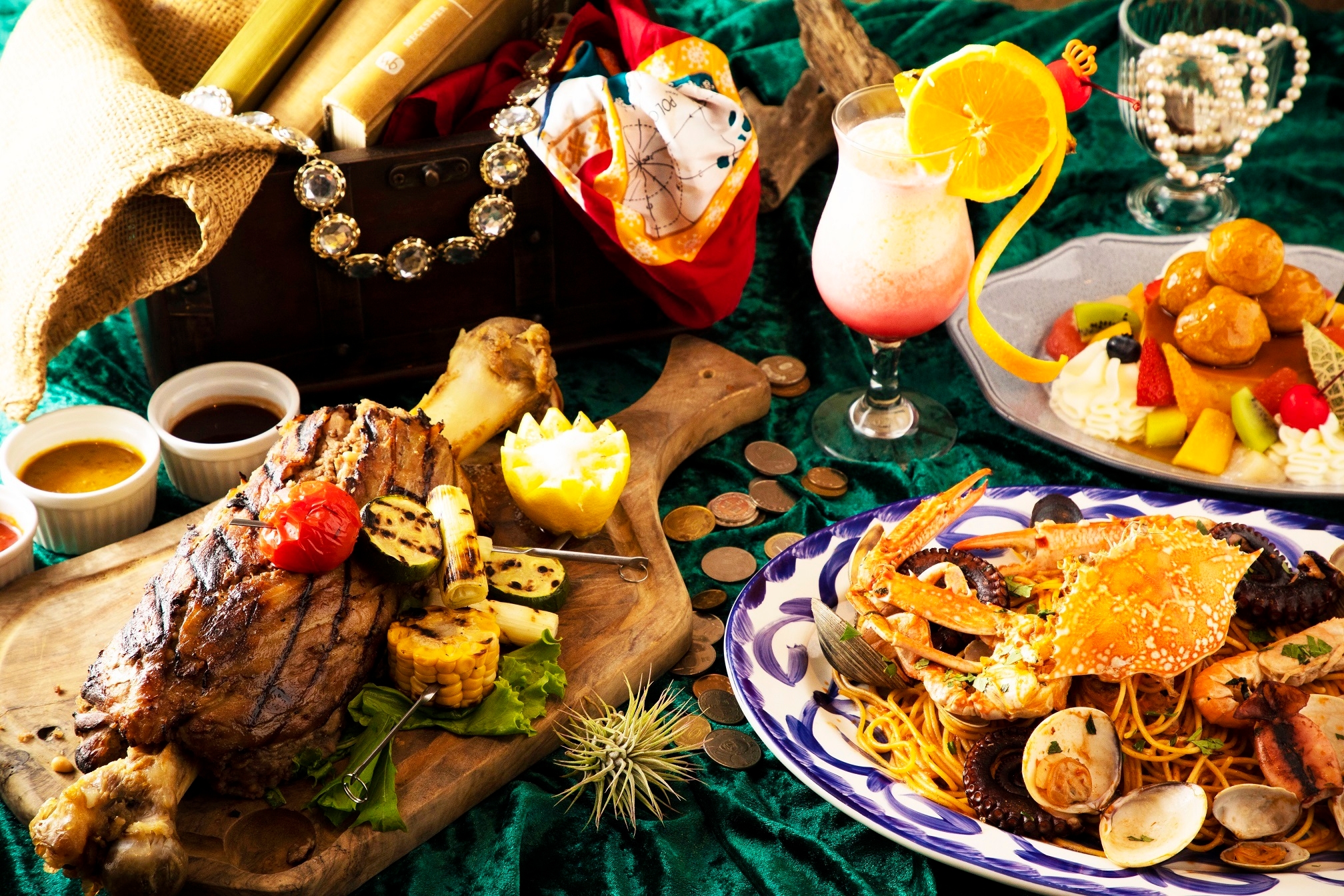 「ピッツァ サルヴァトーレ クオモ&グリル」「肉と牡蠣 市場」海賊大好きマンガ肉を再現したメニュー他インスタ映えするメニュー&豪華ラインナップ