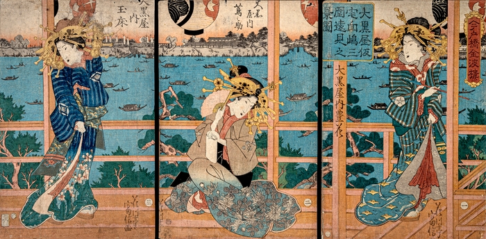 (Photo_14) 今戸橋金波楼　大黒屋仮宅向島三囲遠見之景図　歌川富信(国富)　天保6年(1835)頃　［後期展示］